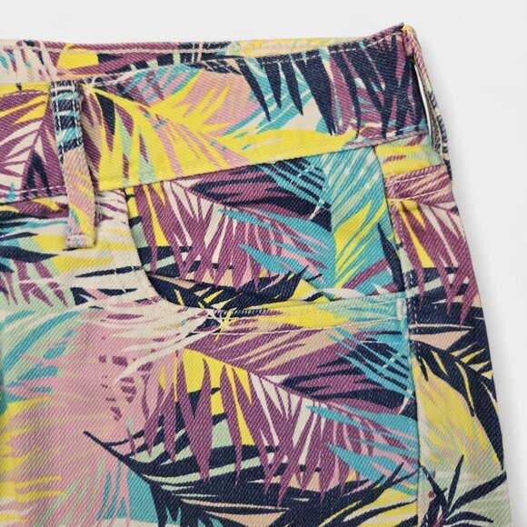 Old Navy Women's The Diva Tropical Palm Print Cut Off Shorts Multicolor y2k 8 - Picture 2 of 11